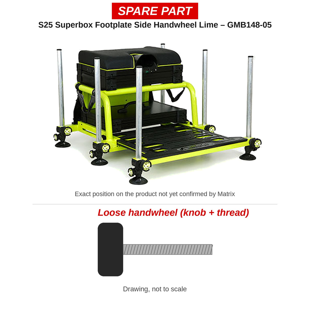 Matrix Zijhandwieltje voetplaat S25 Superbox (lime) – GMB148-05