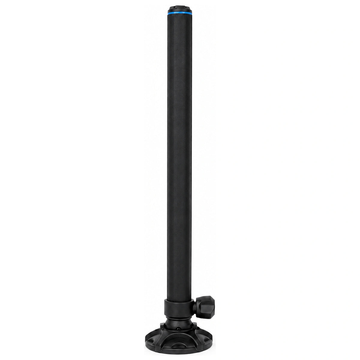 Preston Absolute 5G-zitkistpoot met blauwe ring, stelknop rechts en ronde moddervoet