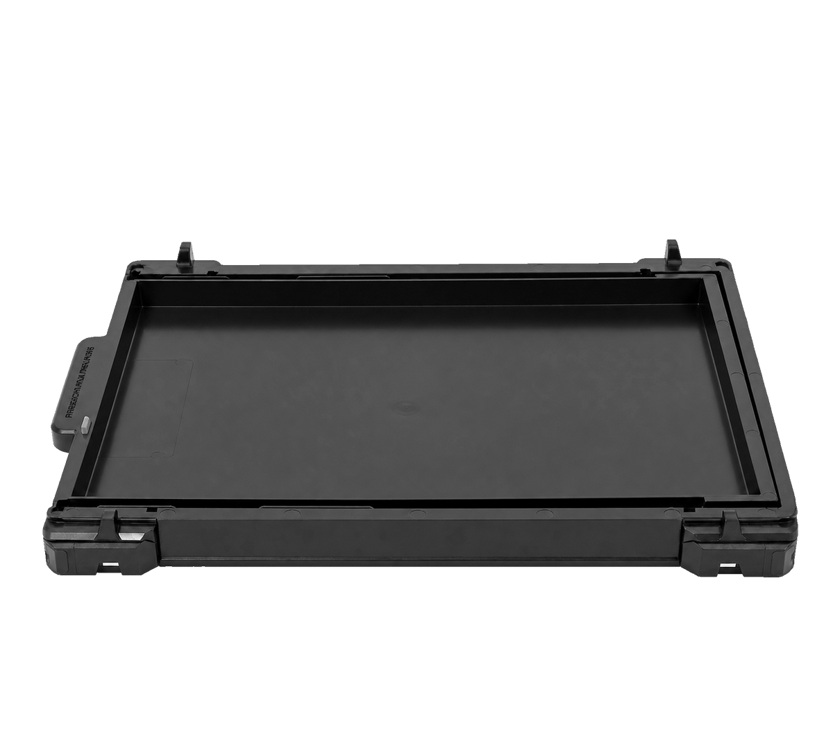 Preston Absolute 5G Shallow Side Drawer Unit met ingeschoven lade, twee sluitclips en handgreep links