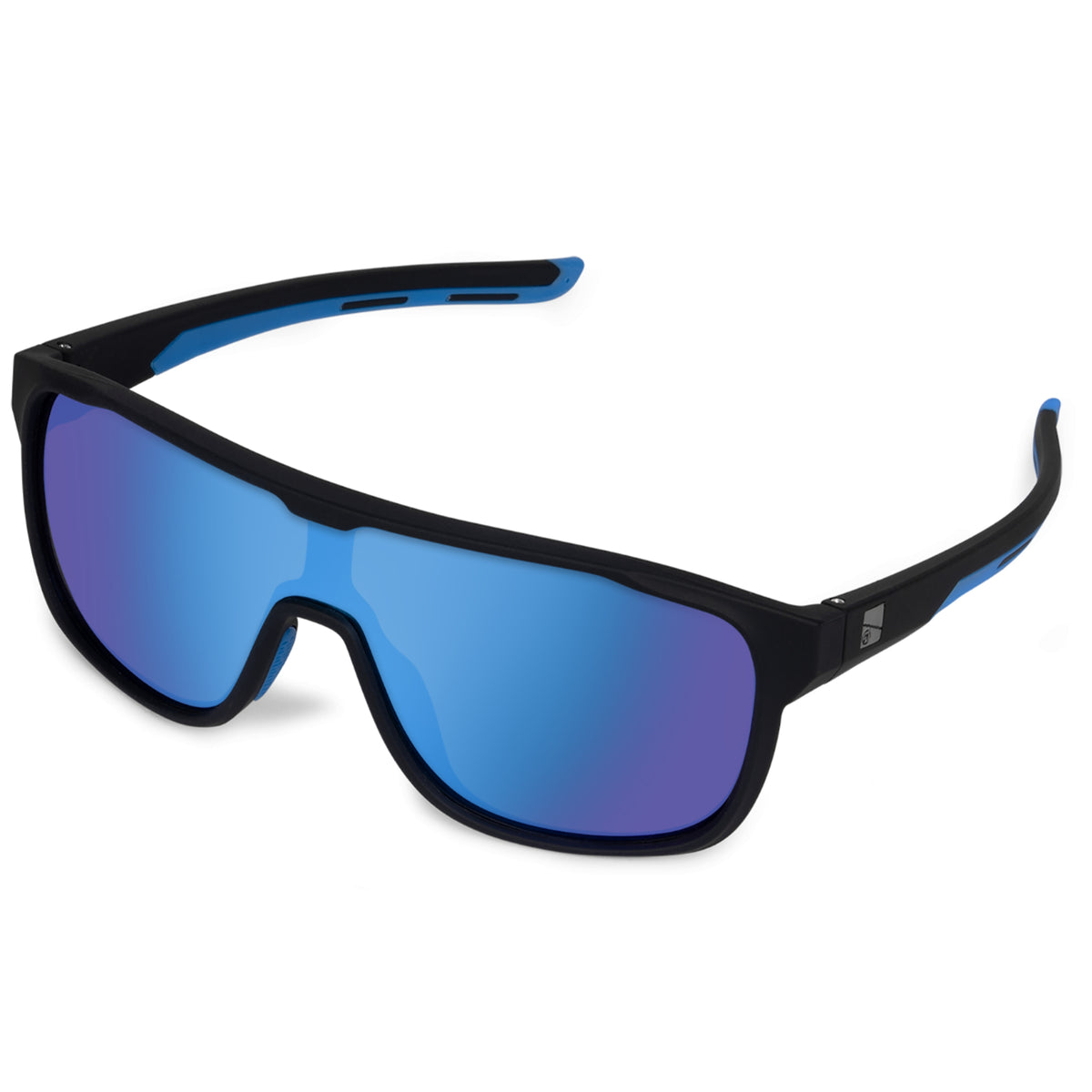 Preston Absolute Ascent Sunglasses Ice Blue – schuin vooraanzicht met geopende poten