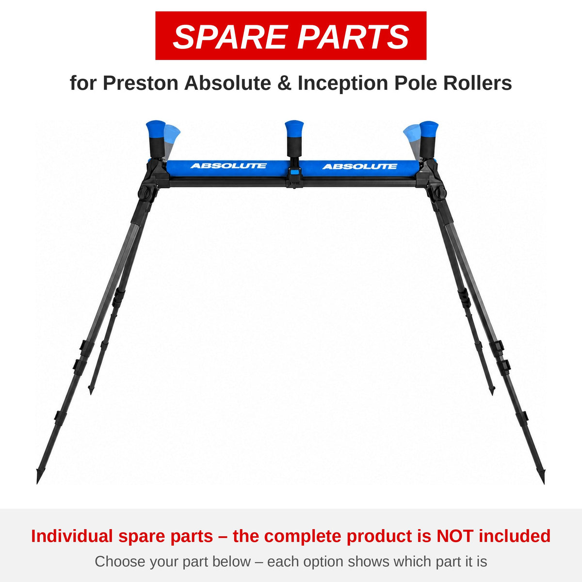 Preston Absolute & Inception Pole Rollers – onderdelen (P0250009)