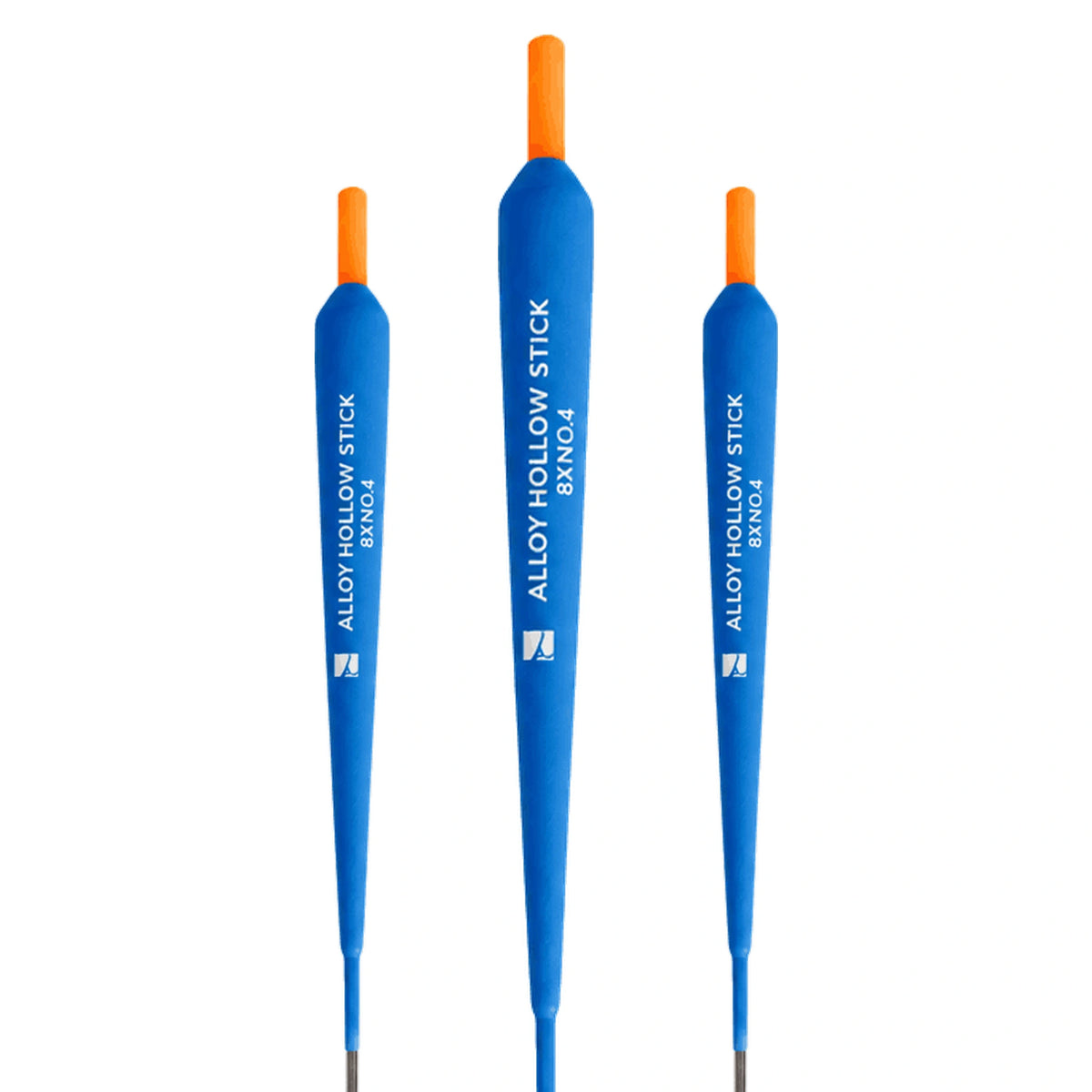 Preston Alloy Hollow Stick 8×NO4 dobber in een compositie van drie brongetrouwe dobbers
