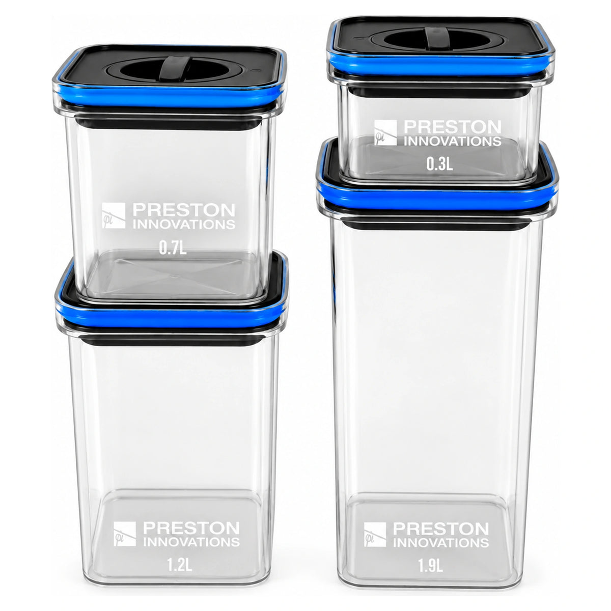 Preston Bait Safe Containers complete set aasdozen