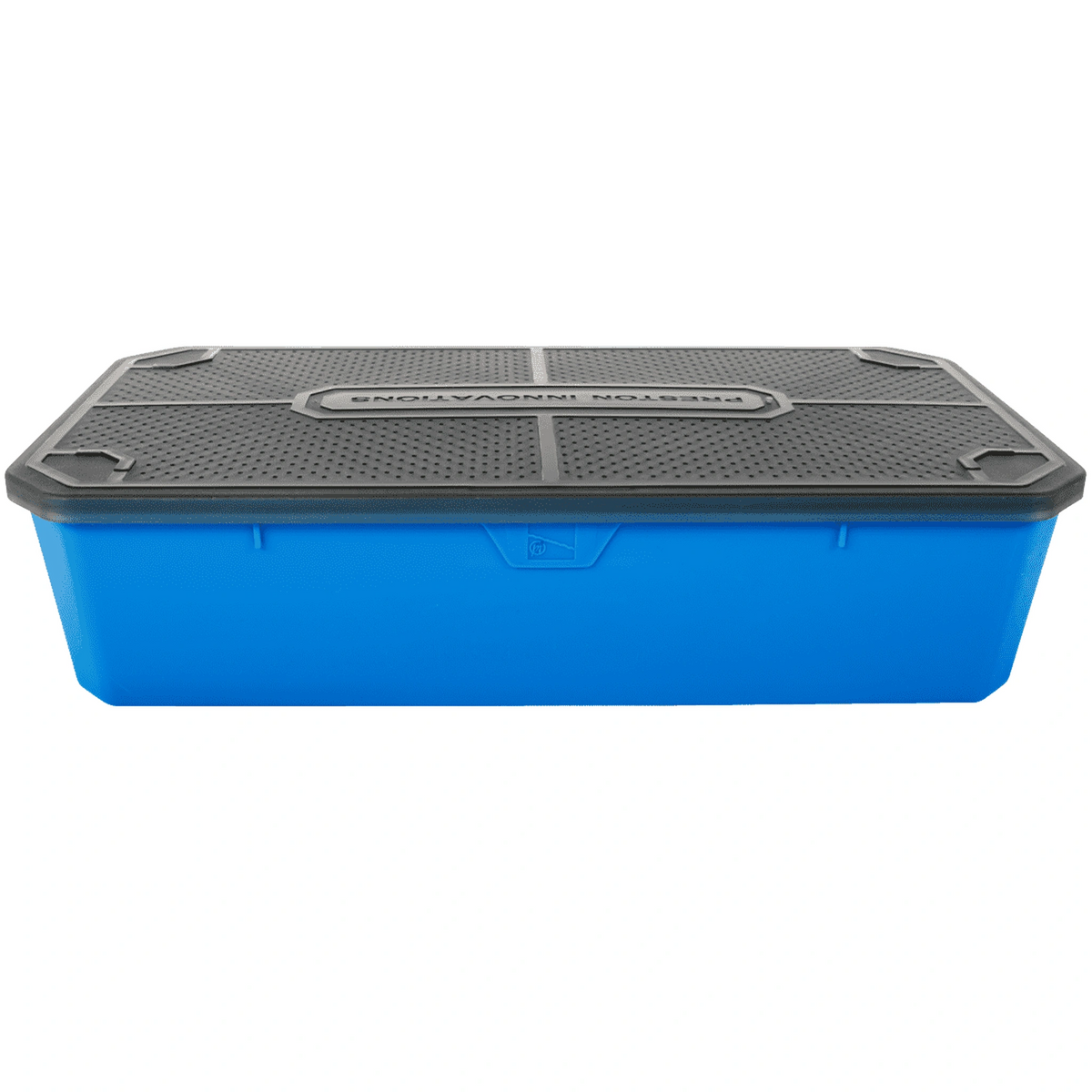 Preston 6 pint Bait Tub met zwart deksel op witte achtergrond
