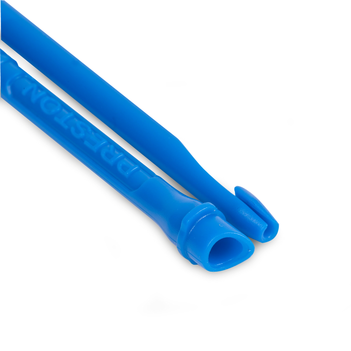 Preston Bander/Disgorger Twin Pack – close-up van de twee uiteinden van de blauwe multifunctionele vistool