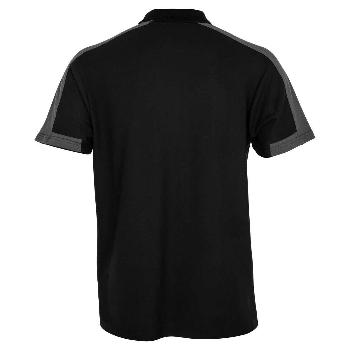 Preston Core Collection Polo Black – achterzijde met grijze raglanpanelen