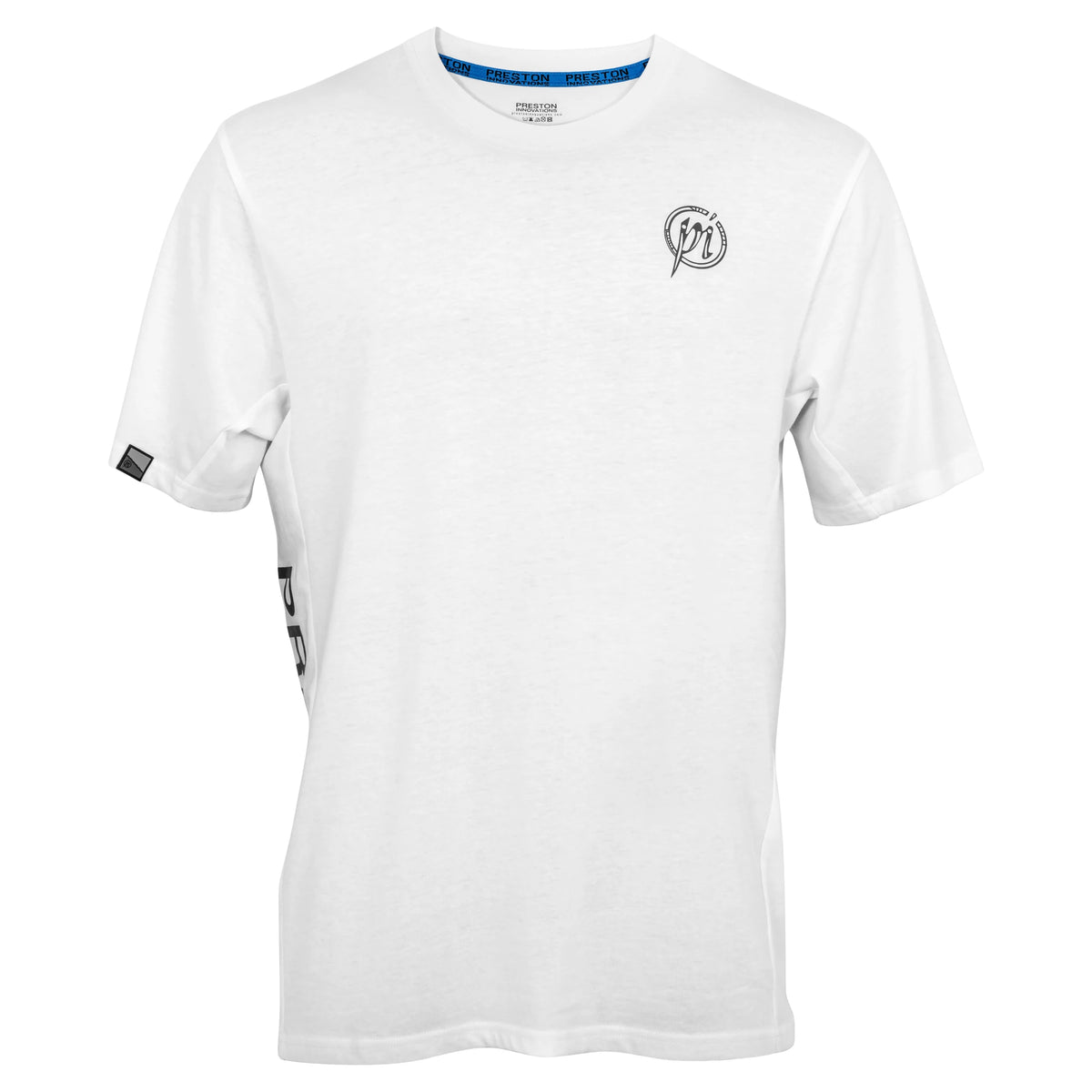 Preston Core Collection T-shirt White – voorkant met origineel borstlogo, halsband en mouwlabel