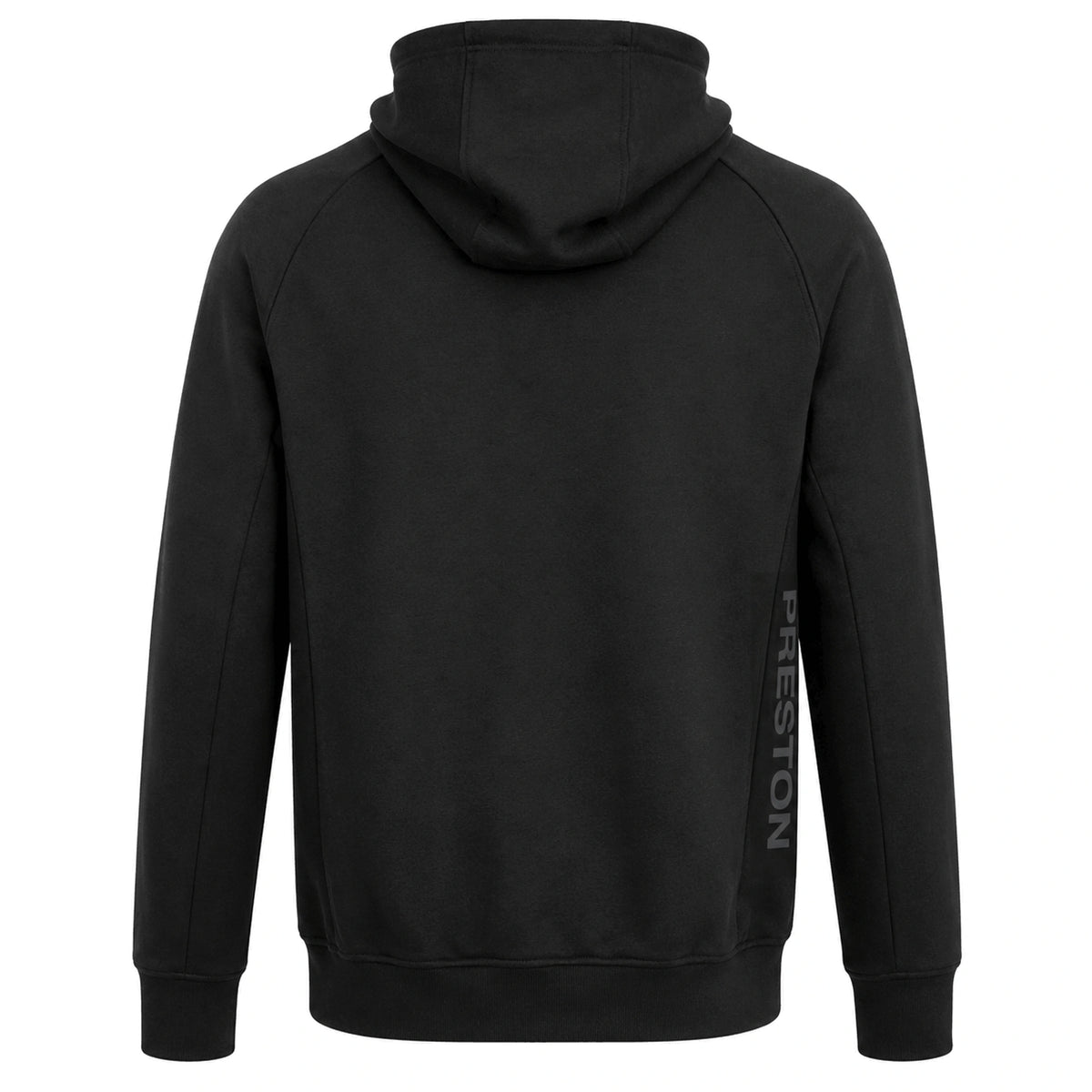 Preston Core Collection Zip Hoodie zwart, achterzijde met capuchon en geribbelde boorden