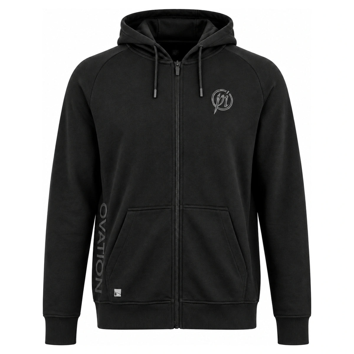 Preston Core Collection Zip Hoodie zwart, voorzijde met volledige rits, capuchon en twee voorzakken