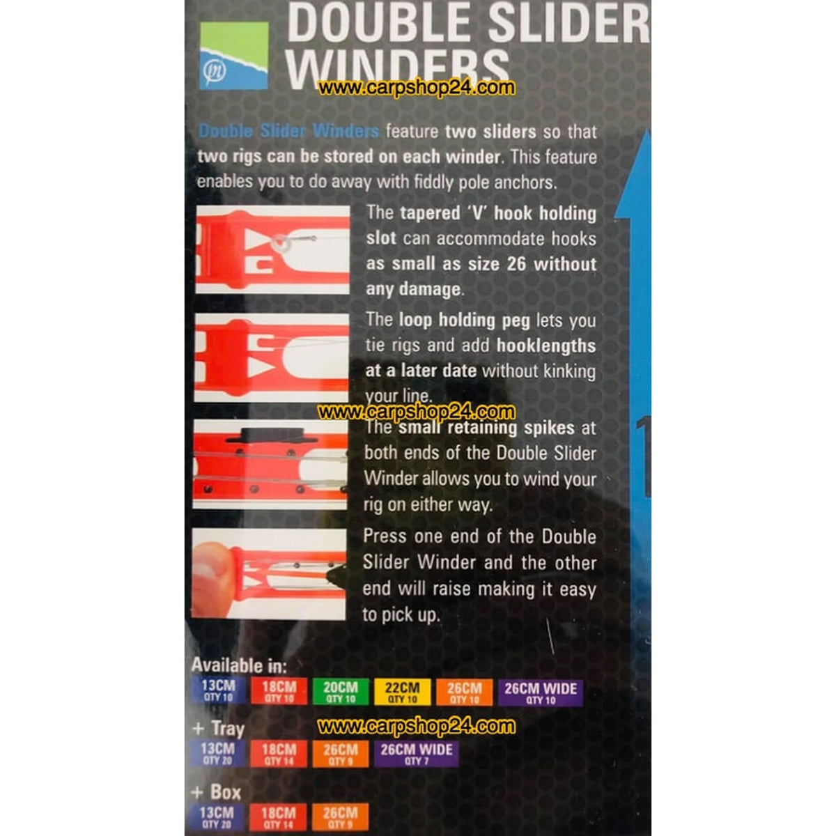 Uitleg van de Preston Double Slider Winders tuigenplankjes