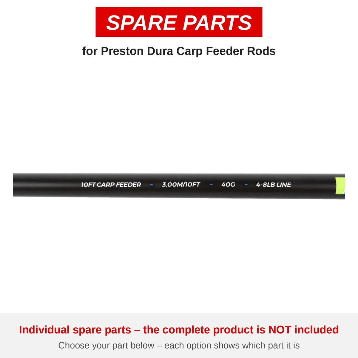 Preston Dura Carp Feeder Rods – onderdelen (P0070056)