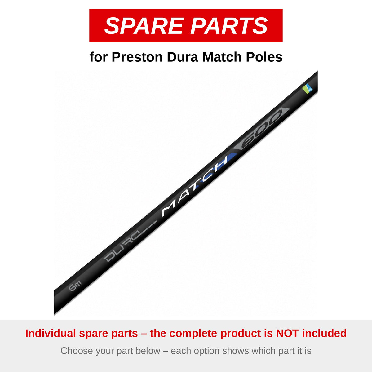 Preston Dura Match Poles Sections – onderdelen (P0240097)