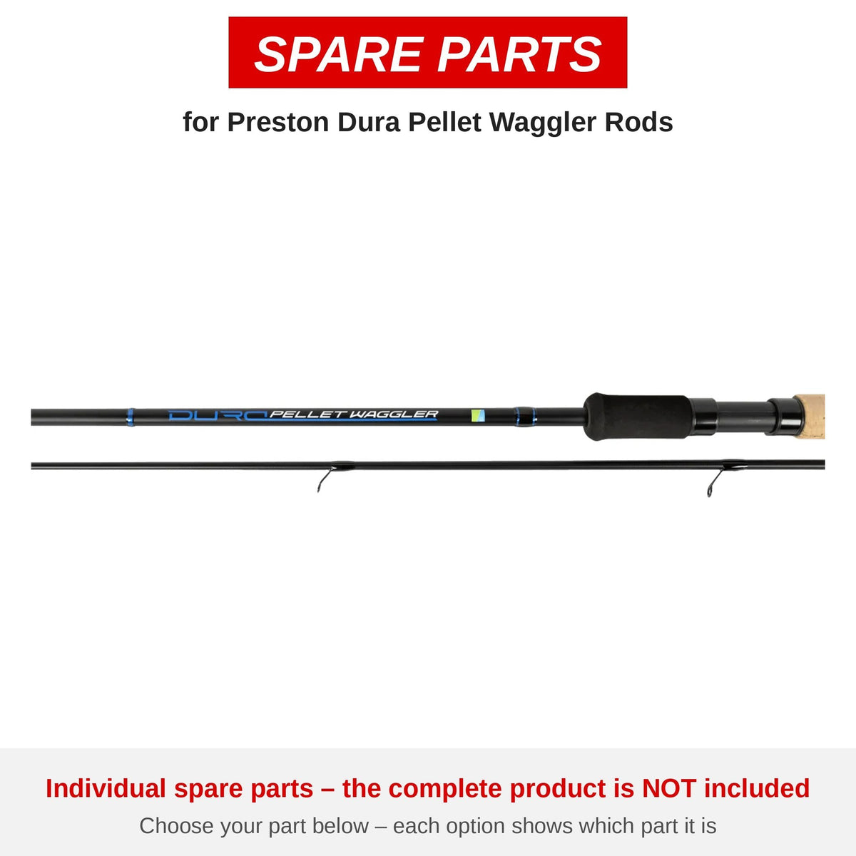 Preston Dura Pellet Waggler Rods – onderdelen (P0060008)