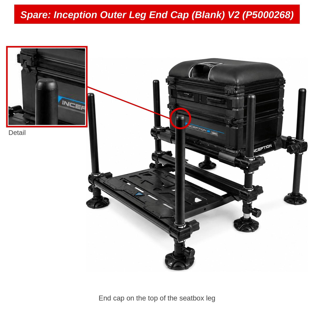 Preston Eindkapje buitenpoot (blind) V2 voor Inception zitkist – P5000268