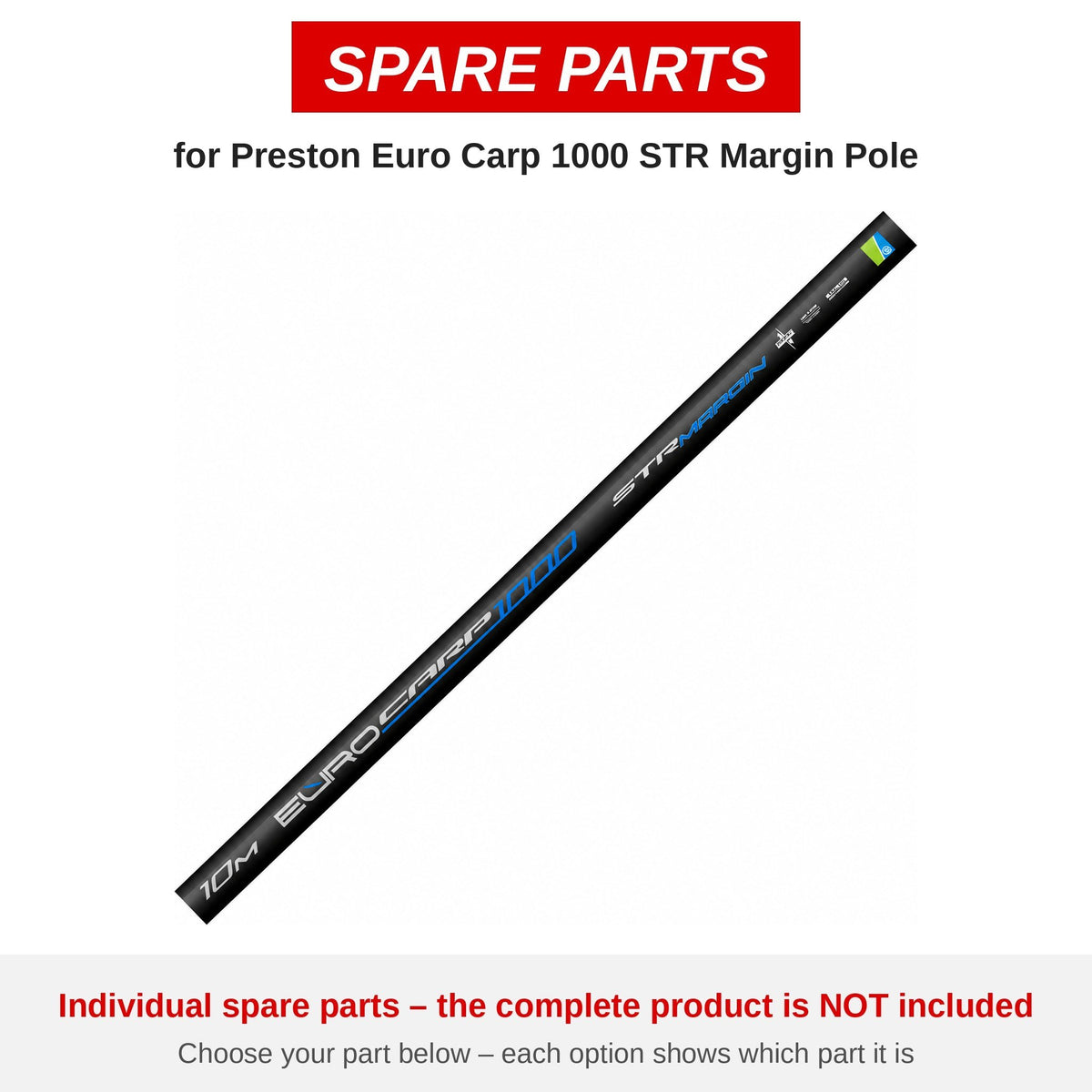 Preston Euro Carp 1000 STR Margin Pole – onderdelen (P0240080)