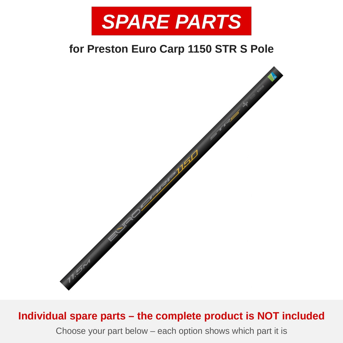 Preston Euro Carp 1150 STR S Pole – onderdelen (P0240079)