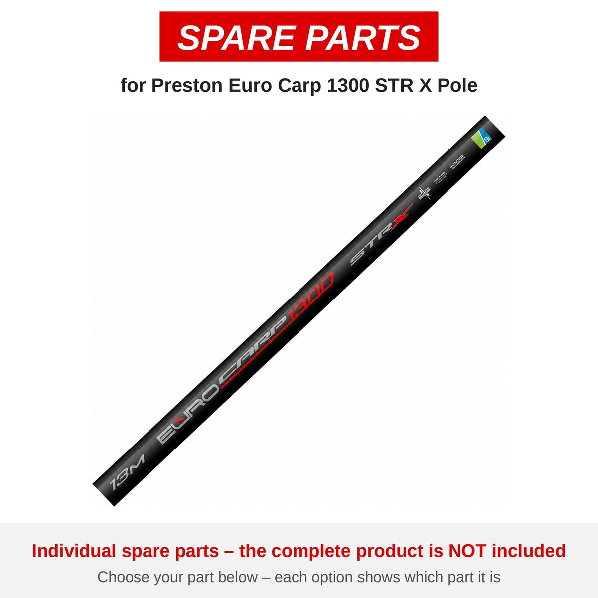 Preston Euro Carp 1300 STR X Pole – onderdelen (P0240078)
