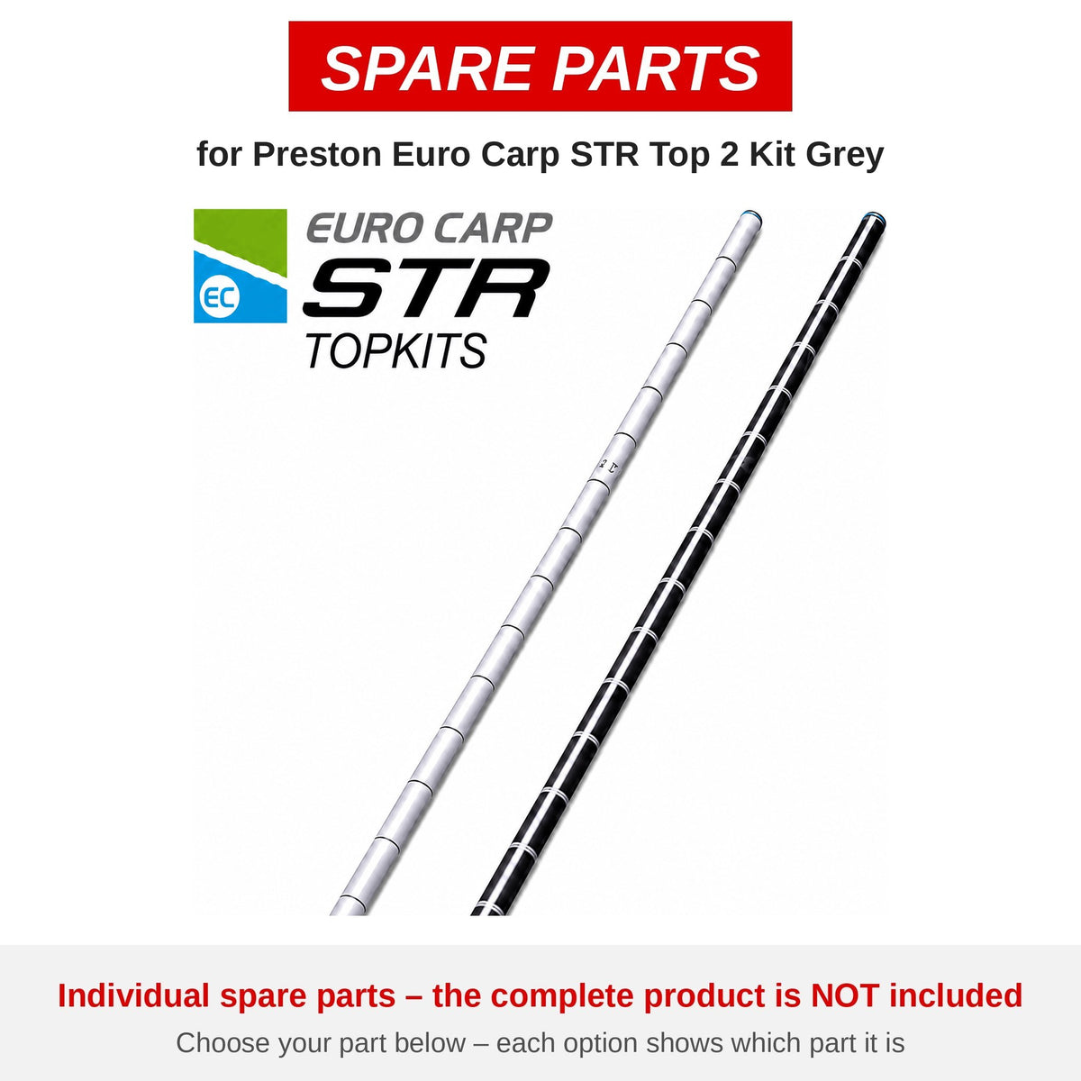 Preston Euro Carp STR Top 2 Kit Grey – onderdelen (P4210037)