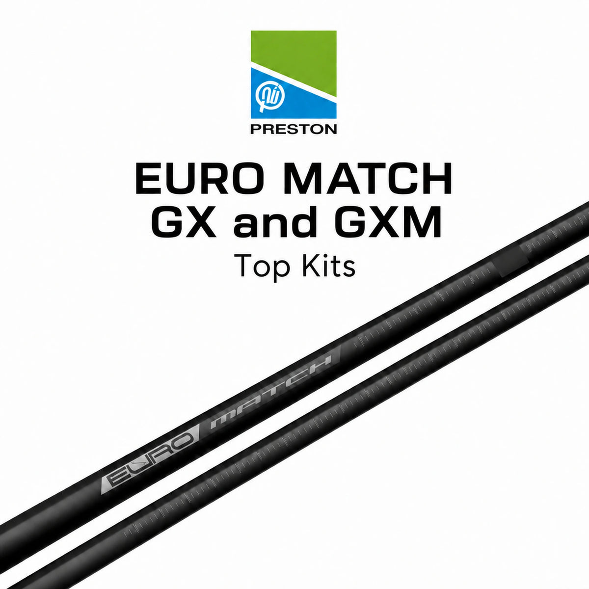 Preston Euro Match GX and GXM Top Kits – algemene cover met gecentreerd logo op witte achtergrond