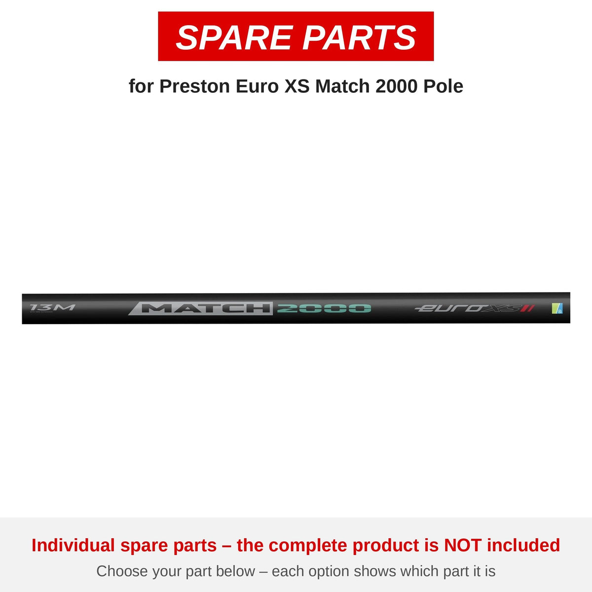Preston Euro XS Match 2000 Pole – onderdelen (P0240075)
