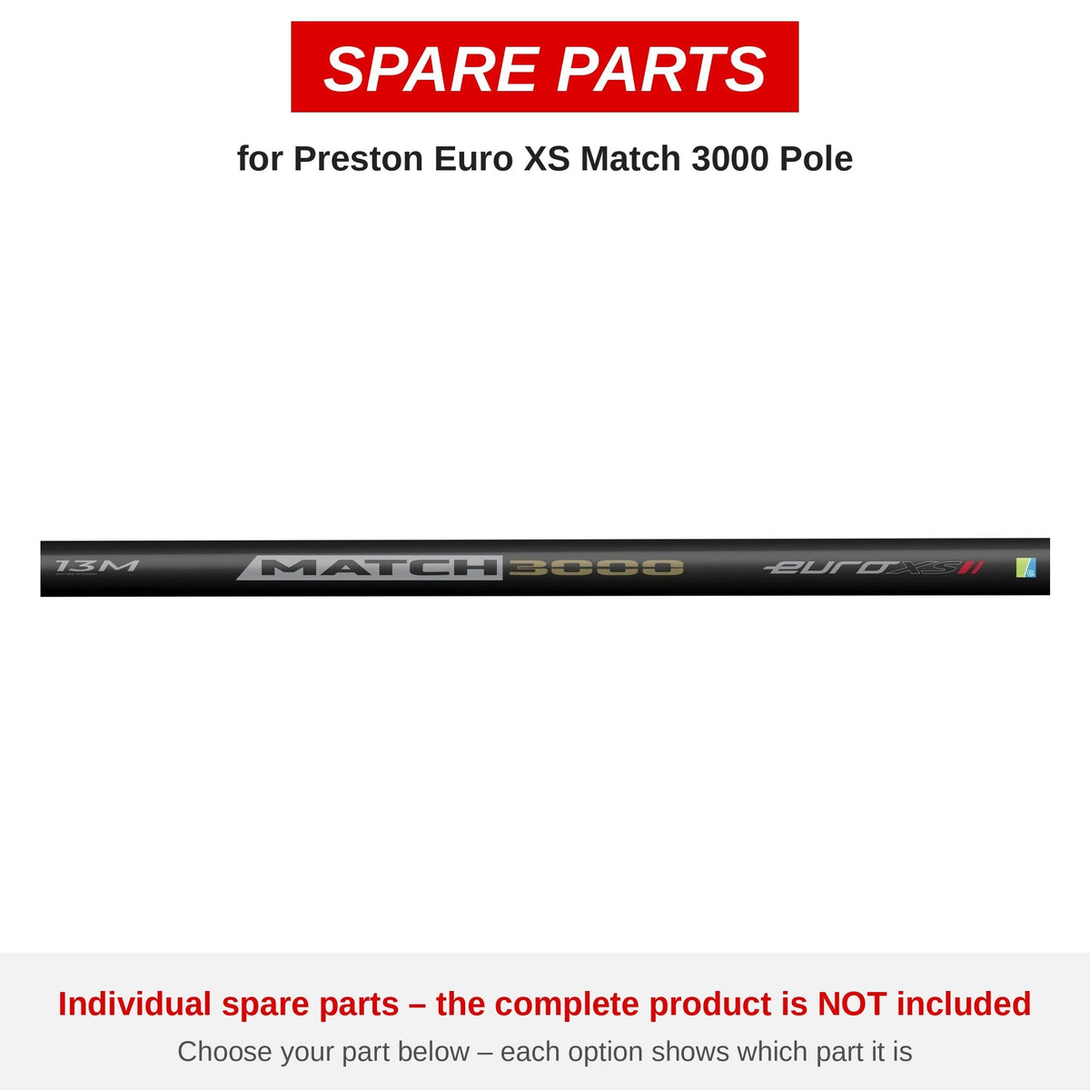 Preston Euro XS Match 3000 Pole – onderdelen (P0240074)