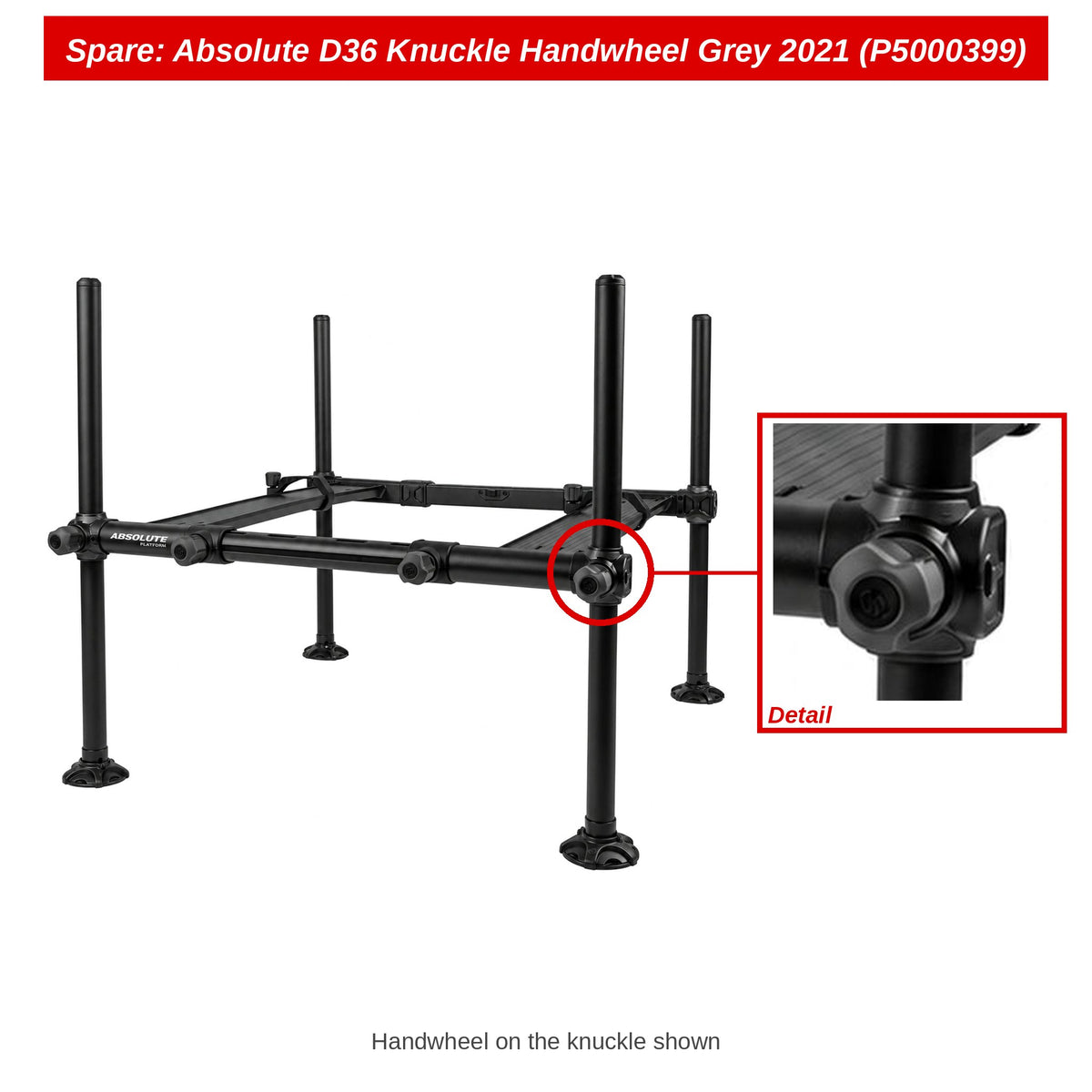 Preston Grijs handwieltje pootklem voor Absolute Platform – P5000399
