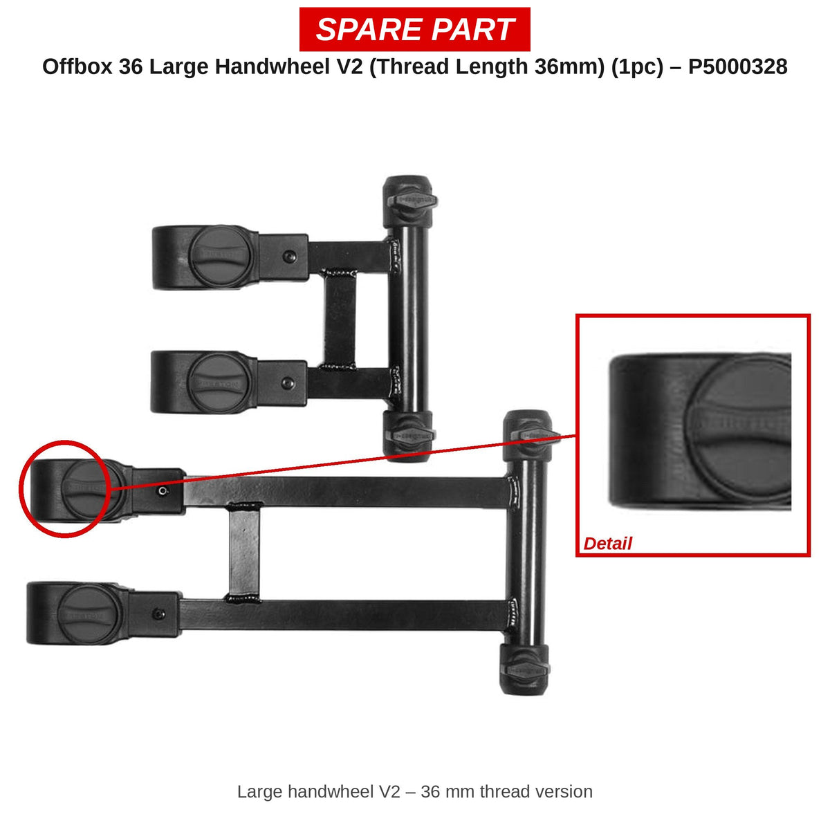 Preston Groot handwieltje 36 mm voor Offbox 36-accessoires – P5000328