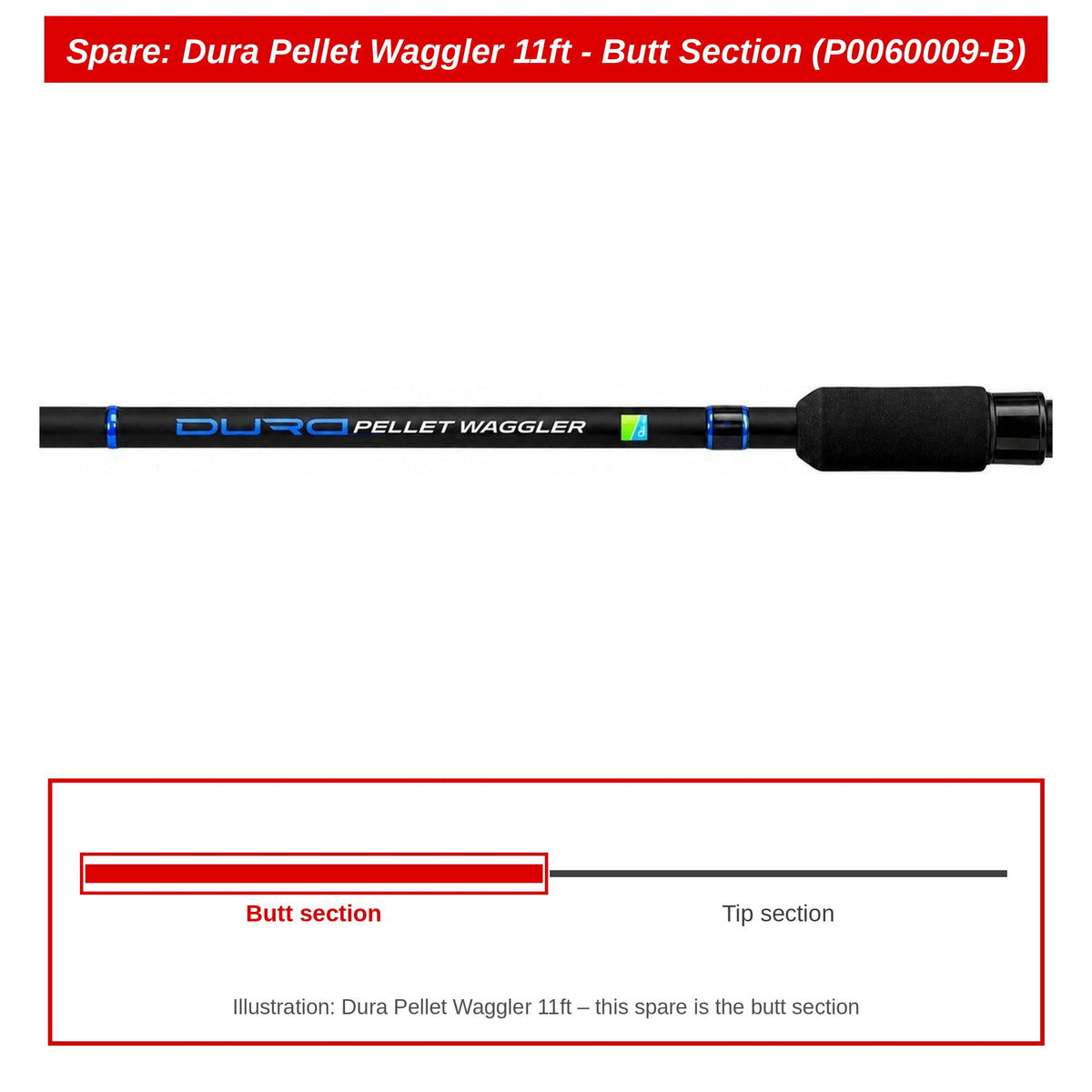 Preston Handdeel voor Dura Pellet Waggler 11ft hengel – P0060009-B