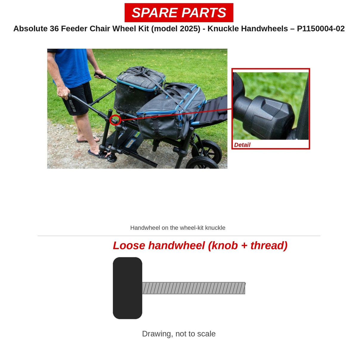 Preston Handwieltjes klem voor Absolute 36 wielset (model 2025) – P1150004-02