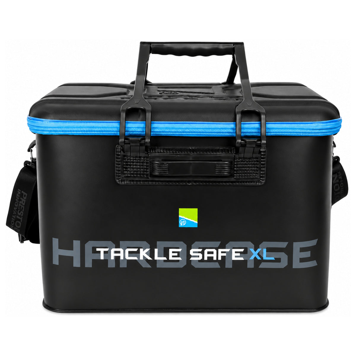 Preston Hardcase Tackle Safe XL zwarte EVA-materiaaltas met blauw accent