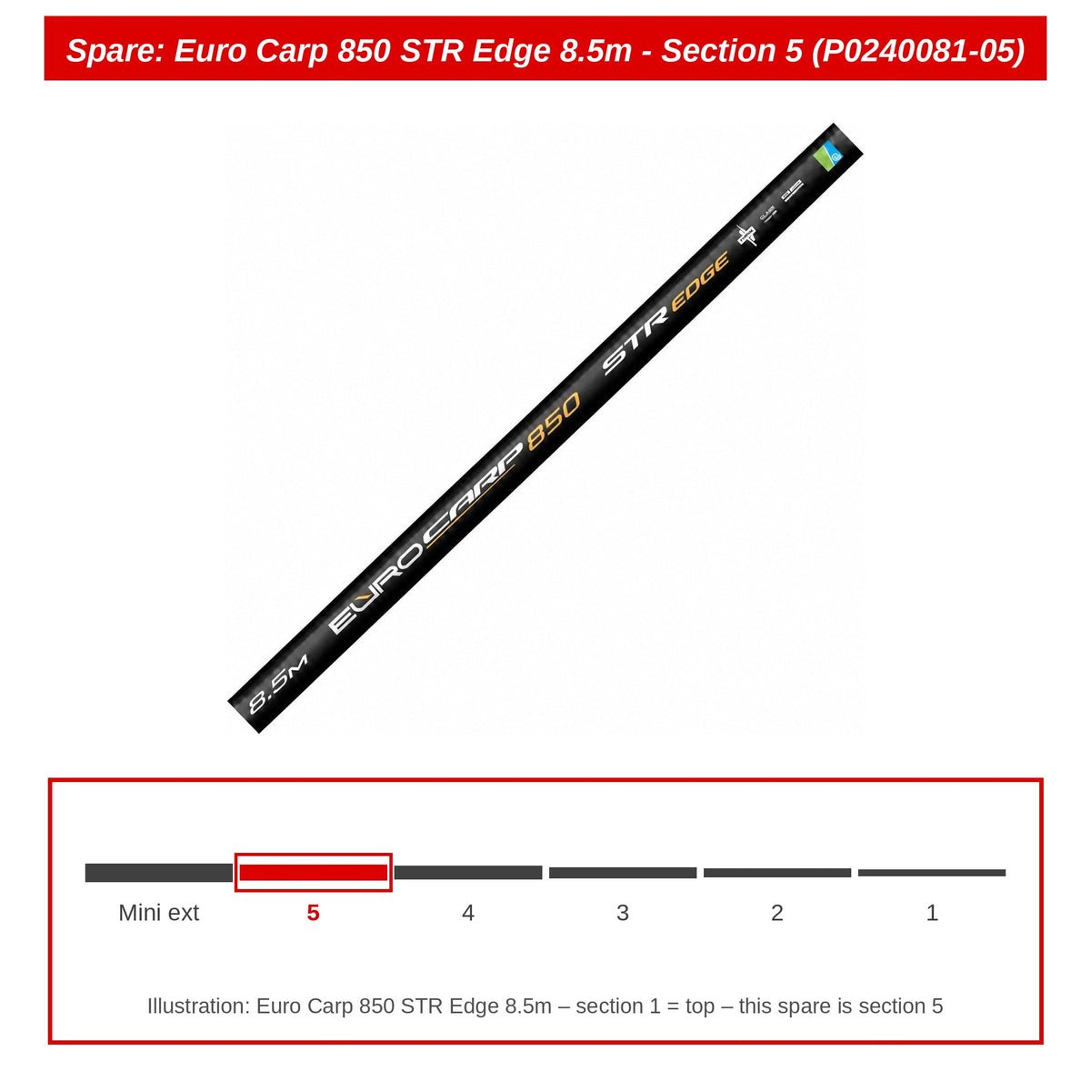 Preston Hengeldeel 5 voor Euro Carp 850 STR Edge vaste hengel – P0240081-05