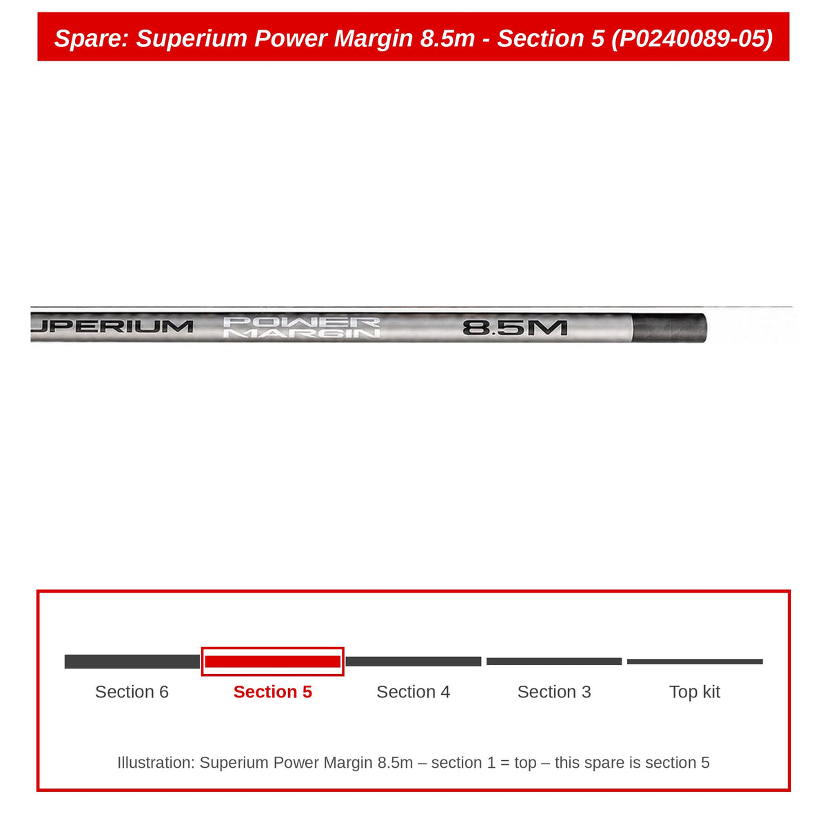 Preston Hengeldeel 5 voor Superium Power Margin 8.5m vaste hengel – P0240089-05