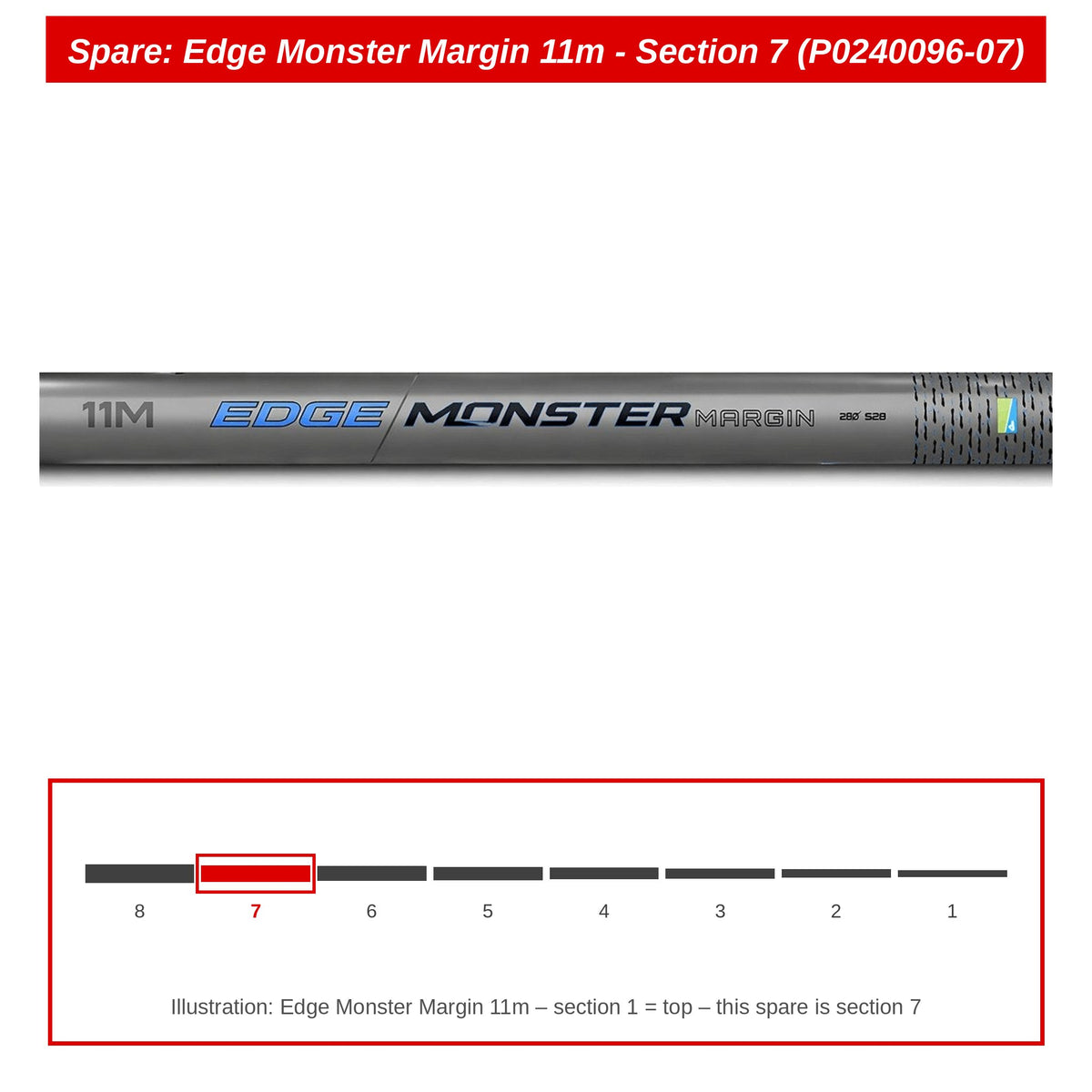 Preston Hengeldeel 7 voor Edge Monster Margin 11m vaste hengel – P0240096-07
