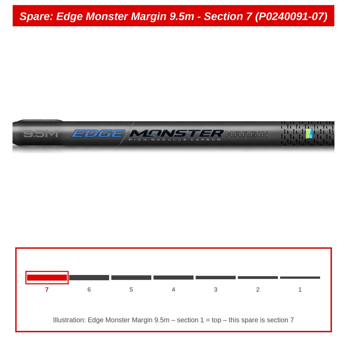 Preston Hengeldeel 7 voor Edge Monster Margin 9.5m vaste hengel – P0240091-07
