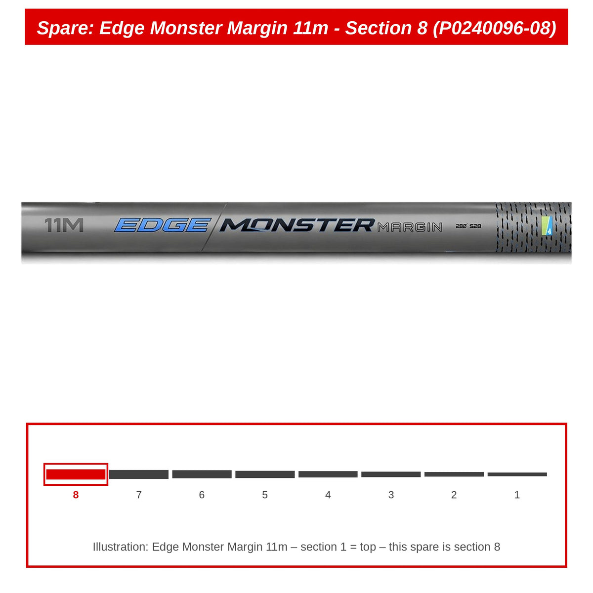 Preston Hengeldeel 8 voor Edge Monster Margin 11m vaste hengel – P0240096-08