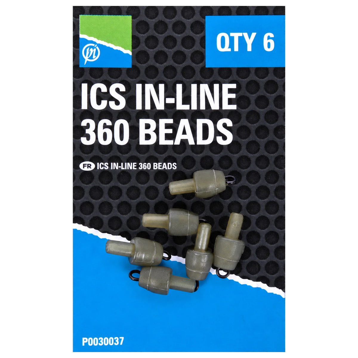 Preston ICS In-Line 360 Beads verpakking met zes feederkralen