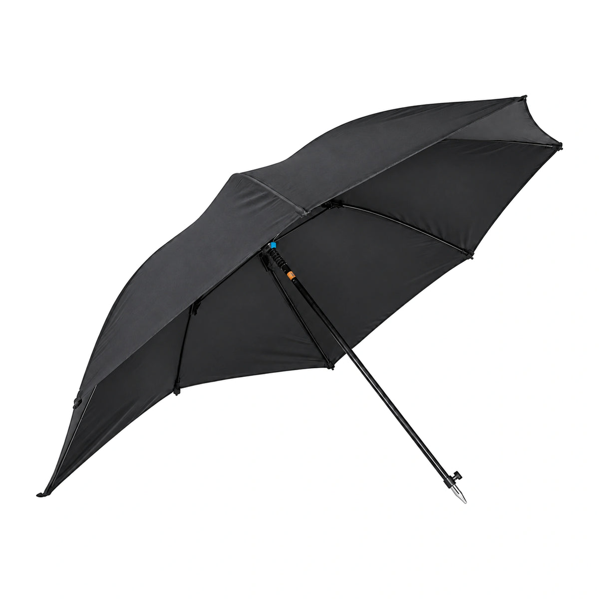 Preston Inception Fibreglass Flatback Brolly 50 inch – geopende visparaplu met grondpen