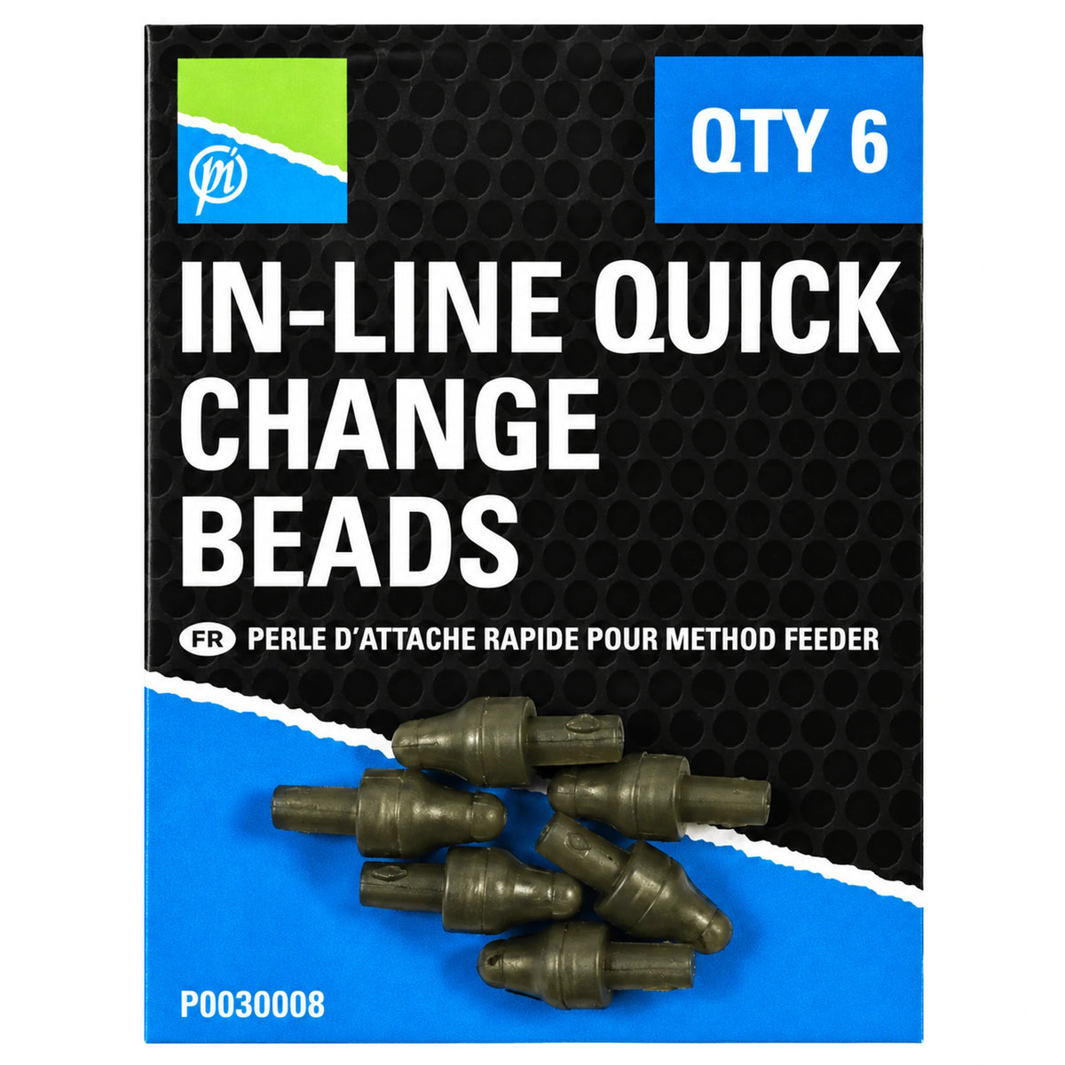 Preston In-Line Quick Change Beads snelwisselconnectoren voor onderlijnen, verpakking met 6 stuks