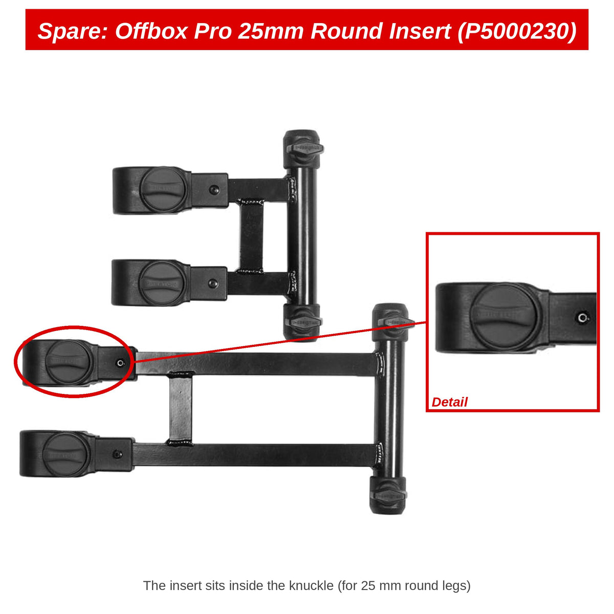 Preston Inzetstuk 25 mm rond voor Offbox 36-accessoires – P5000230