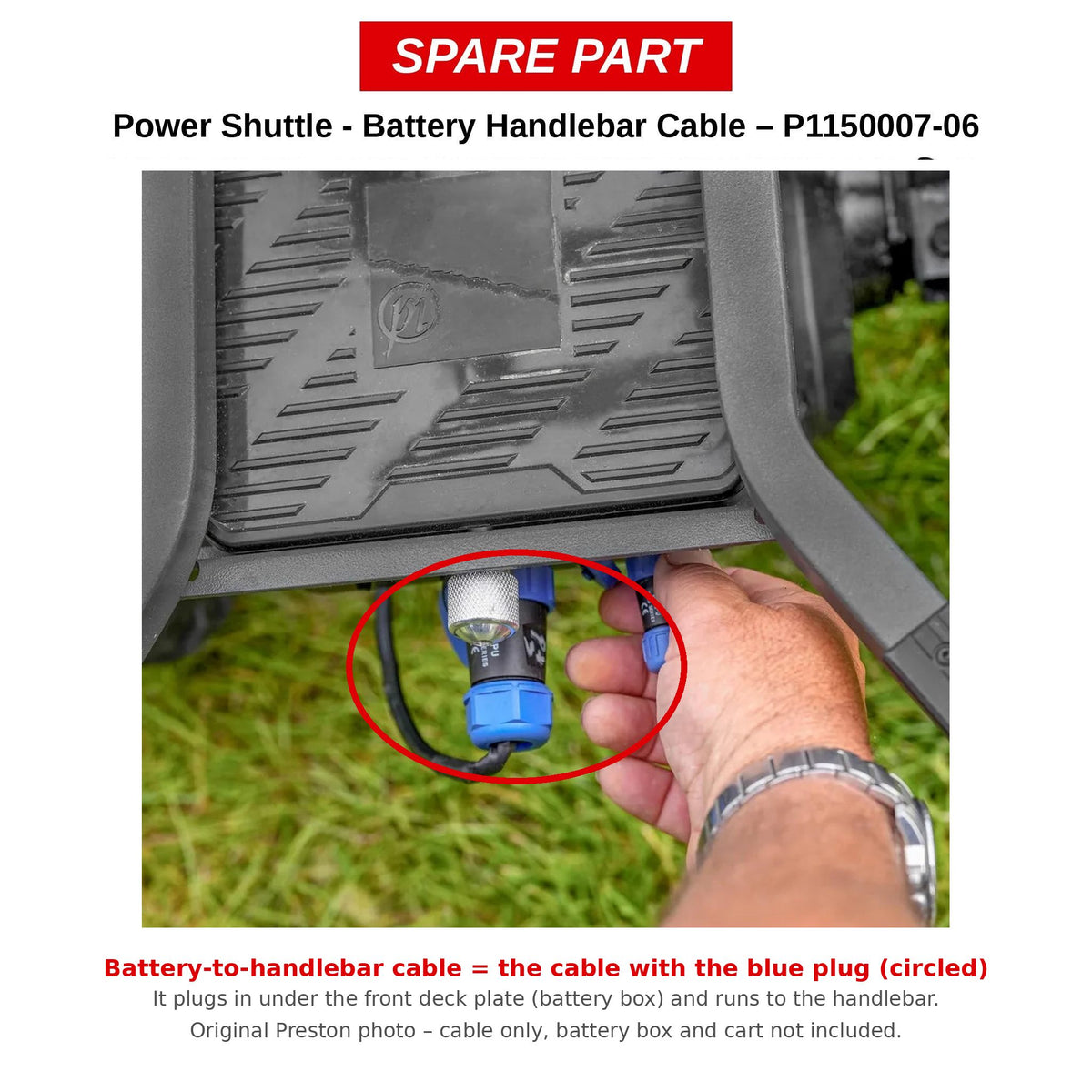 Preston Kabel batterij naar handgreep voor Power Shuttle – P1150007-06
