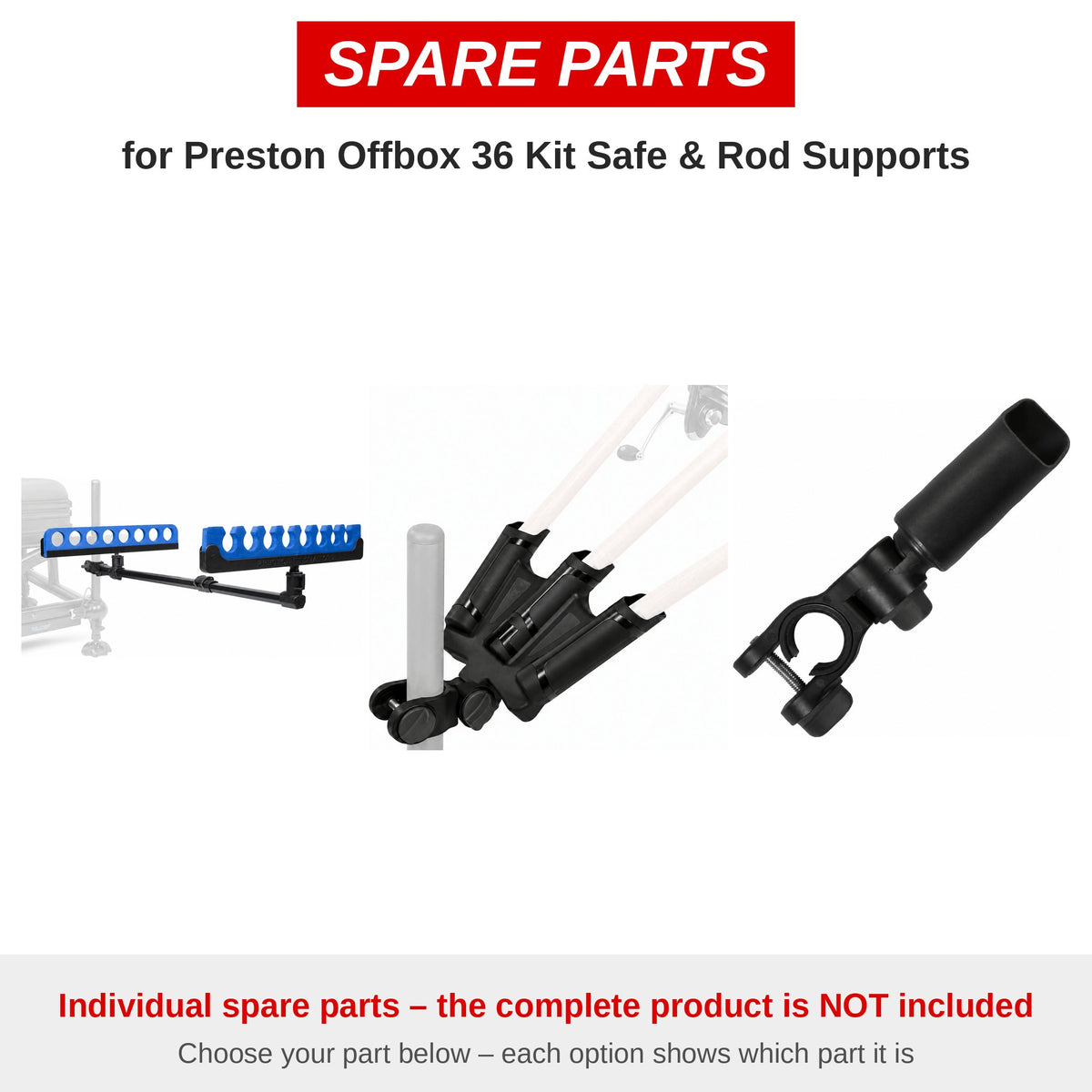 Preston Offbox 36 Kit Safe & Rod Supports – onderdelen