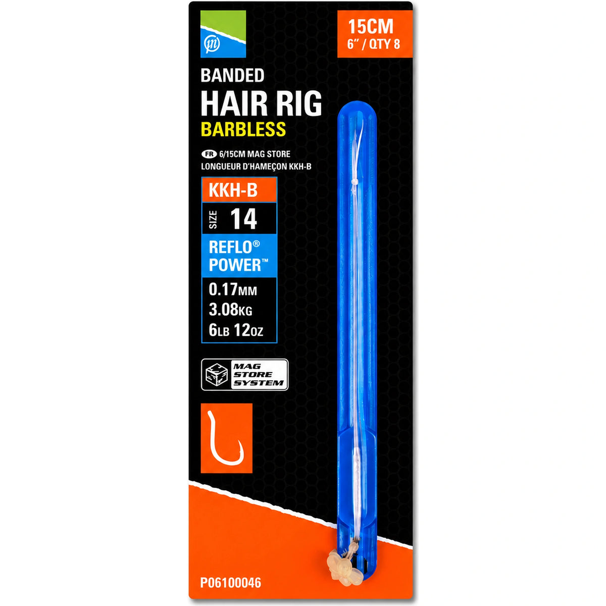 Preston KKH-B Banded Hair Rig – verpakking maat 14, 0,17 mm en 15 cm