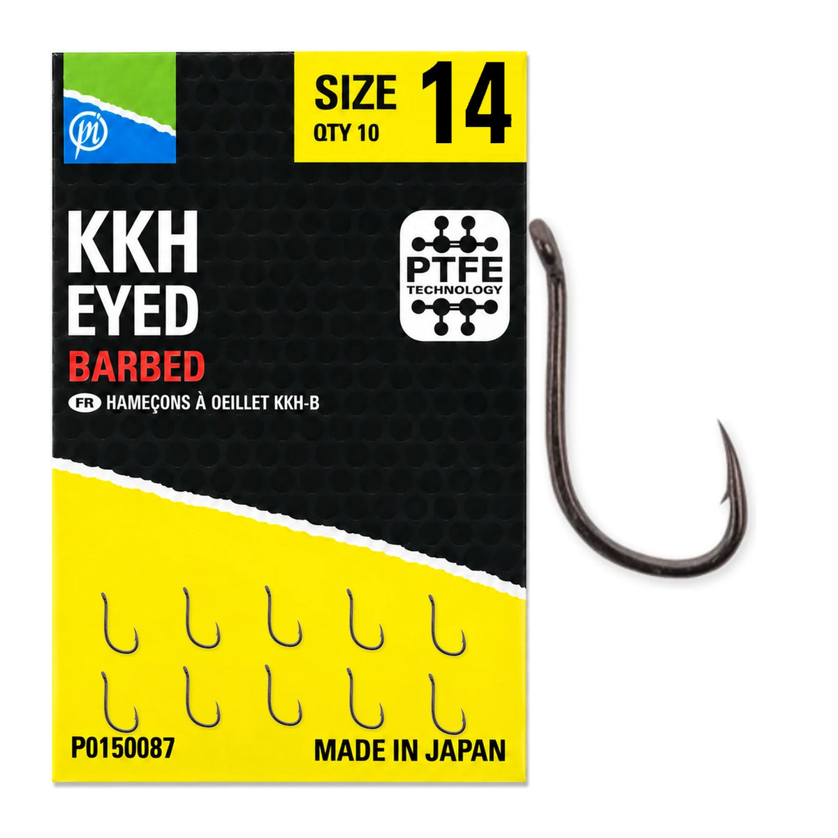 Preston KKH Eyed Barbed haak met weerhaak maat 14