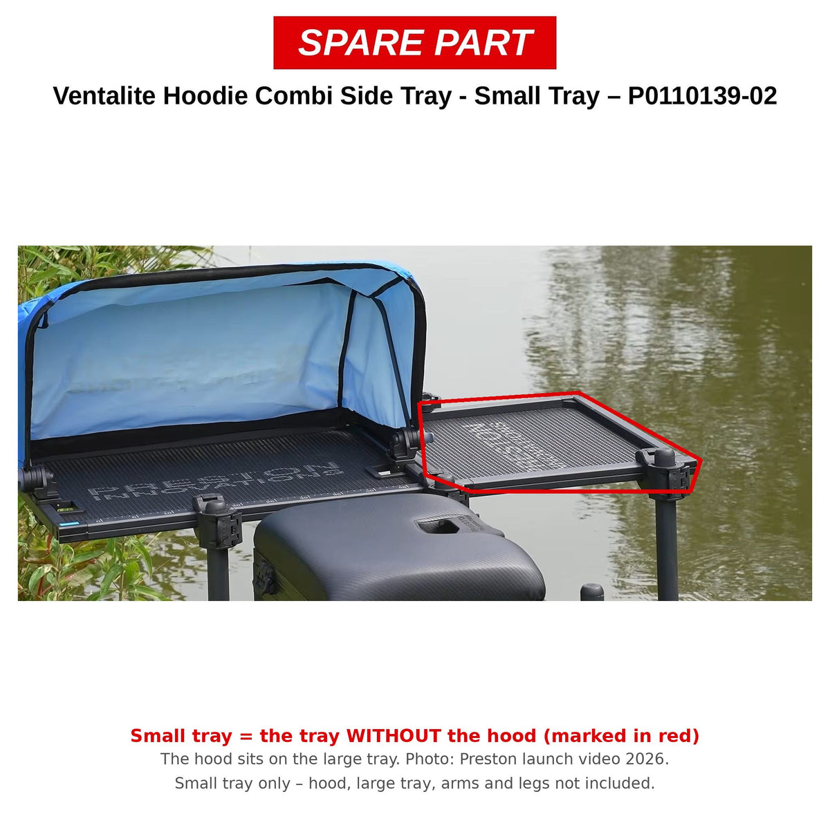 Preston Klein aasblad voor Ventalite Hoodie Combi Side Tray – P0110139-02