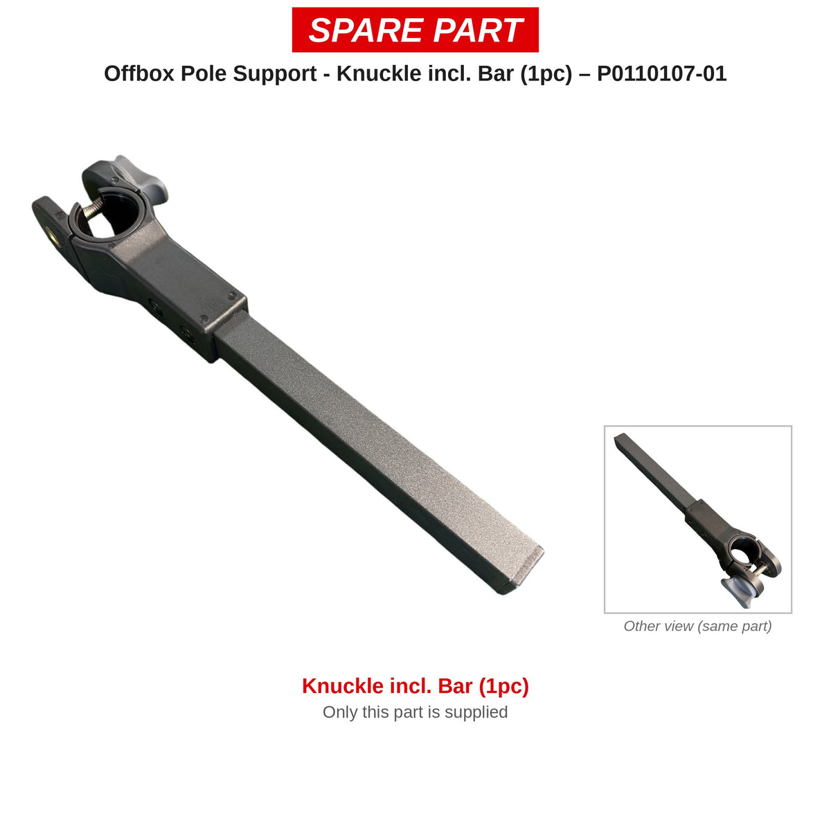 Preston Knuckle met stang voor Offbox Pole Support System (1 stuk) – P0110107-01