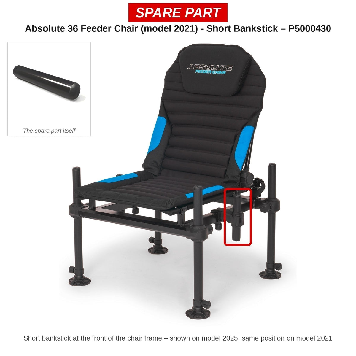 Preston Korte bankstick voor Absolute 36 feederstoel (model 2021) – P5000430