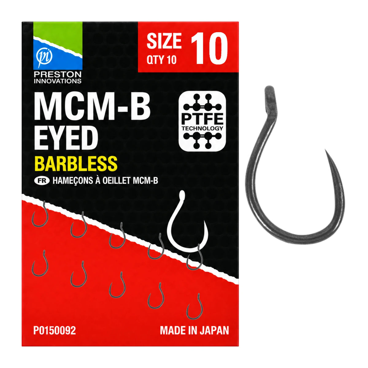 Preston MCM-B Eyed Barbless maat 10 – haak zonder weerhaak