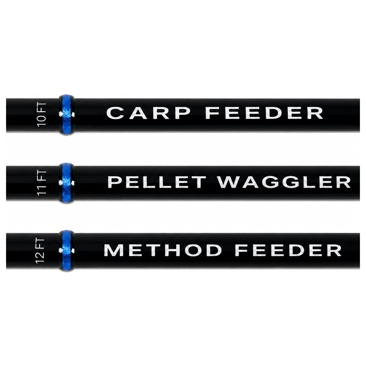 Preston Monster X hengeldelen met opdruk Carp Feeder, Pellet Waggler en Method Feeder
