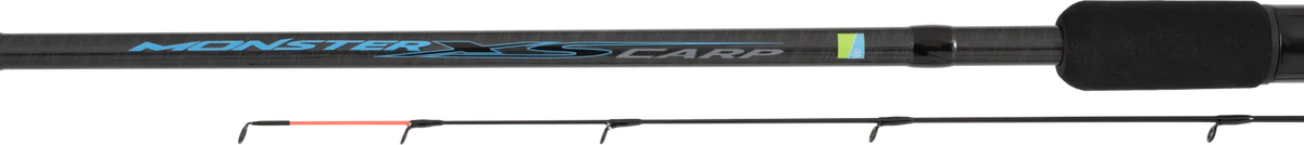 Preston Monster XS Carp Feeder Rods – Monster XS-opdruk en blank in close-up