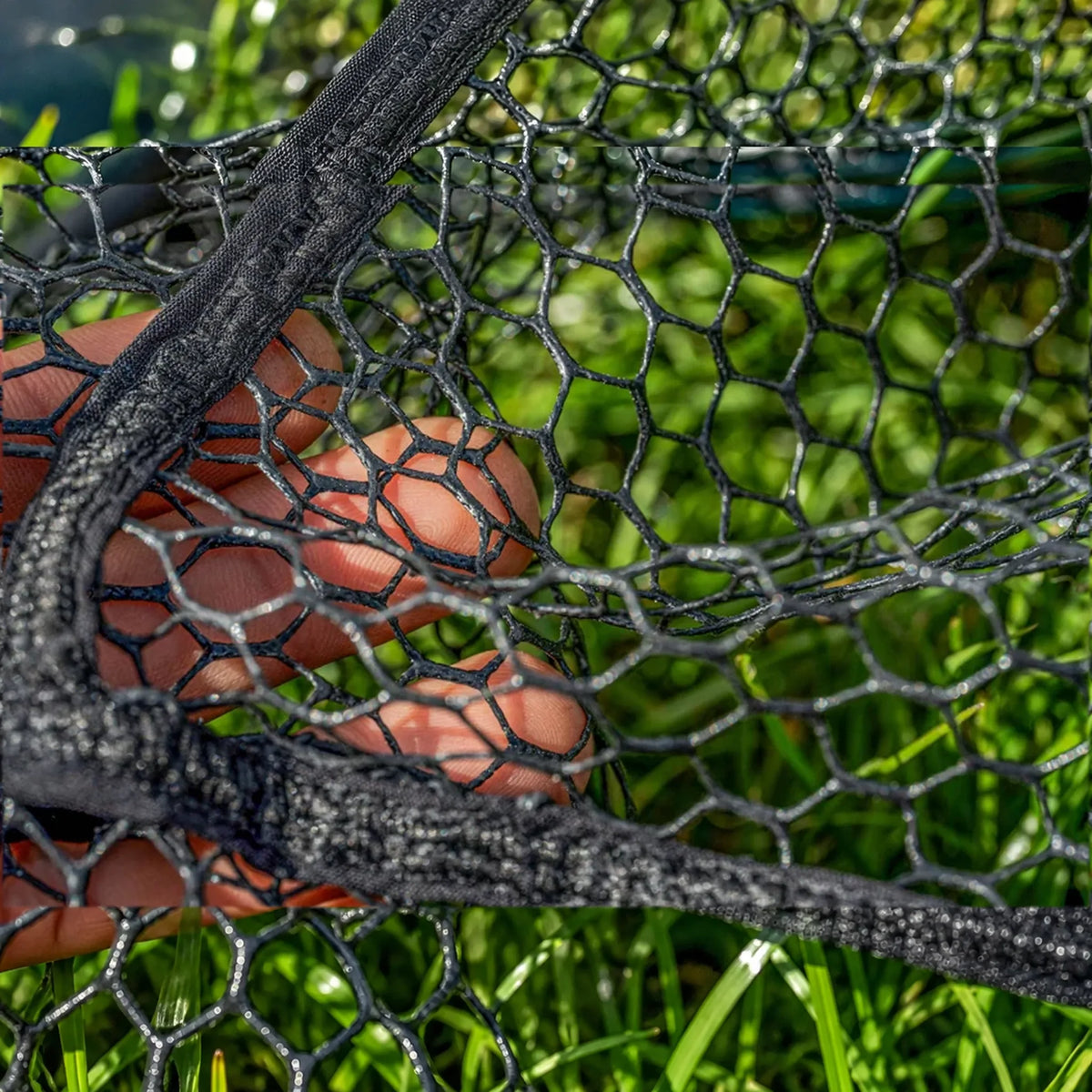 Preston Monster XS Lift Net detail van het latex netmesh